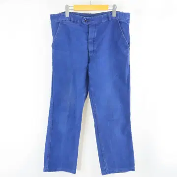 VINTAGE 프랑스제 버튼 플라이 몰스킨 프렌치 워크 팬츠