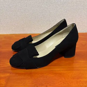 새상품급 파비오 루스코니 스웨이드 블랙 22.5cm 펌프스