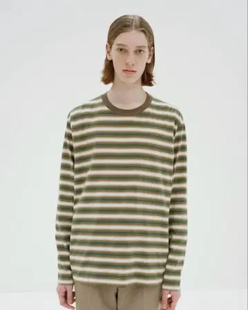 AURALEE GRADIENT STRIPE JERSEY L/S TEE 4