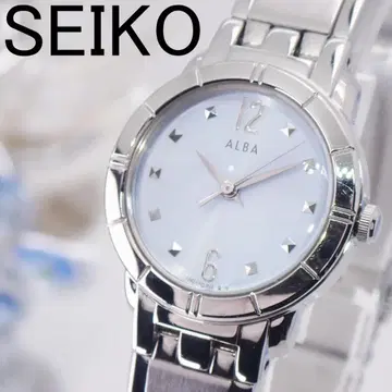 작동 SEIKO ALBA 알바 여성용 손목시계 아이스 블루 실버