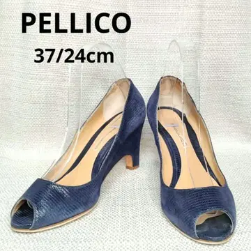 PELLICO 파랑 오픈토 펌프스 중간 힐 24cm