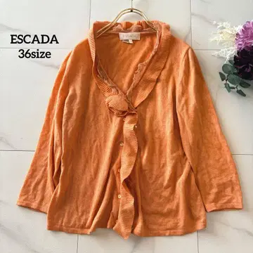 NO5-111 ESCADA 가디건 프릴 긴팔 핑크 장미 36