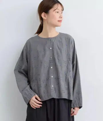 재인하 야채 빵 2way 블라우스 그레이 CALINER 나츄란