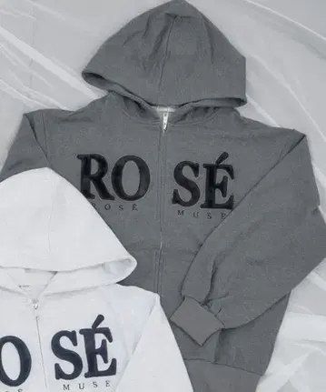 차콜 로제 뮤즈 Fur logo zip hoodie 새상품