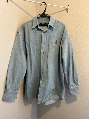 데님 버튼업 셔츠 L 라이트 블루