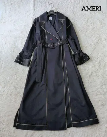 AMERI STUDIOUS 별주 invert 심 트렌치코트 네이비