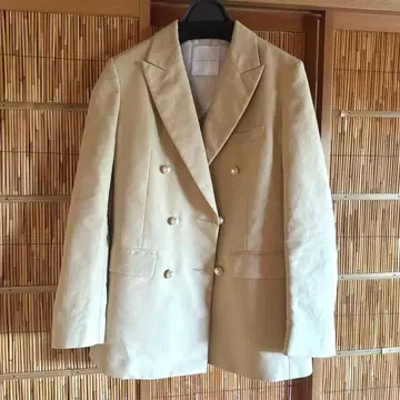 1회 착용 ESTNATION 코튼 더블 크로스 더블 브레스트 자켓