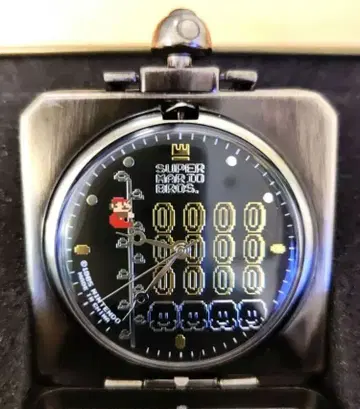 슈퍼 마리오 회중시계 도트 그림 패미컴 레트로 게임 닌텐도