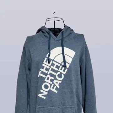 THE NORTH FACE 다크 블루 후드 부착 후드티 로고