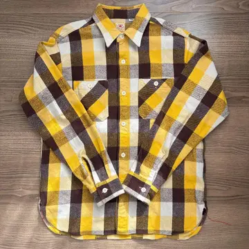 슈가케인 트윌 체크 긴팔 워크 셔츠 M