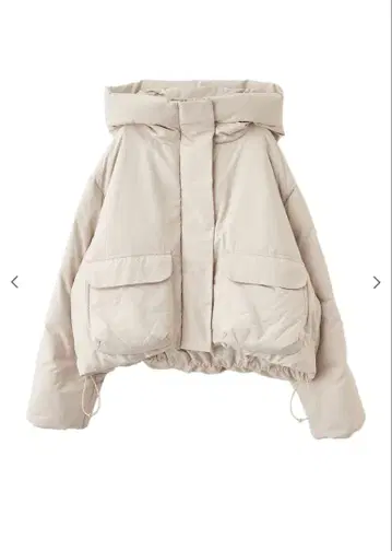 COCO DEAL 숏 후드 다운 코트 베이지
