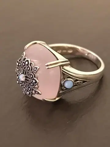 록잔 ROKUZAN 실버925 로즈쿼츠 오팔 반지