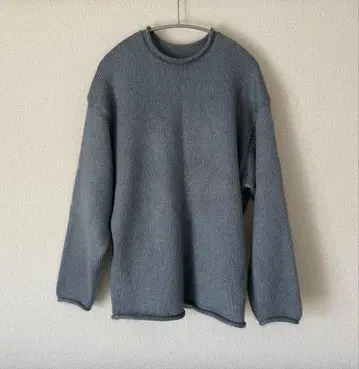 MOTHER HAND artisan MONS 블루 그레이 크루넥 니트