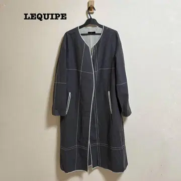 새상품급 레킵 야마구치 토모코 펜체크 드레스 코트 38 그레이