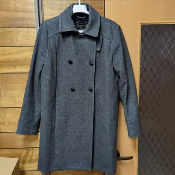 MNG 수트 그레이 더블 브레스트 코트 L