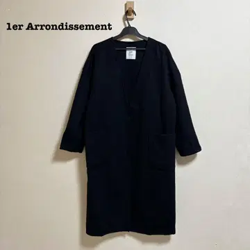 프리미어 아롱디스망 노카라 롱 코트 코튼 울