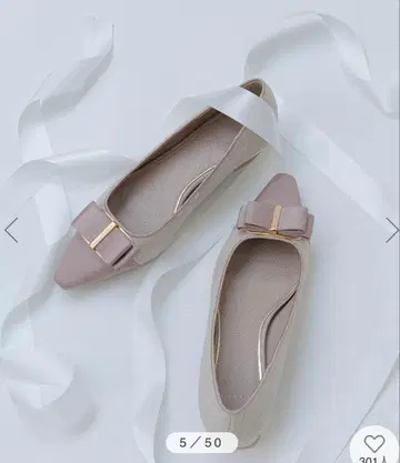 란다 콤비 재료 리본 플랫 펌프스