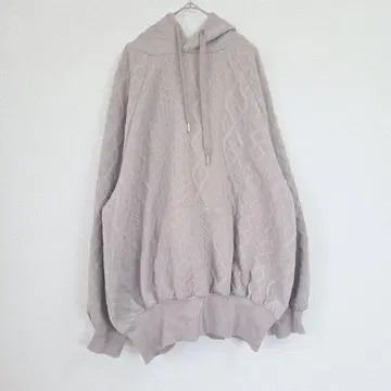 JINTY 케이블 짜임 후디 베이지 M 사이즈 루즈핏 맨투맨