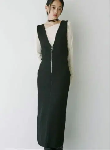 LAGUNAMOON I라인 프론트 ZIP 오버롤 스커트