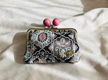 핸드메이드 인도 자수 원단 사용 가마구치 파우치