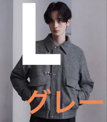 clel 울 블렌드 헤링본 트위드 파이어맨 블루종 L