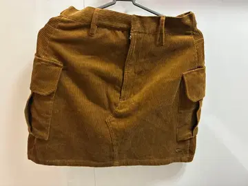 브라운 코듀로이 타이트 스커트