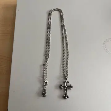 실버 크로스 모티브 목걸이 약 60cm