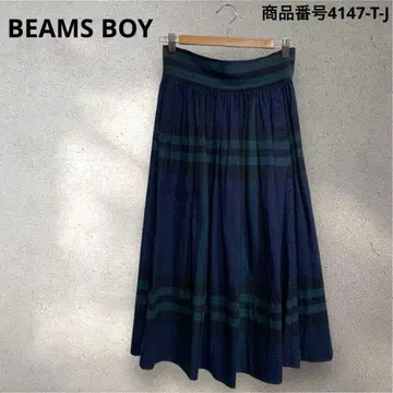 BEAMS BOY 빅 타탄 체크 패턴 스커트