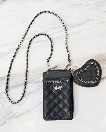 rady 체인 멀티 숄더 파우치 블랙