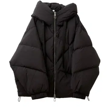 DUNO 블랙 다운 자켓 PEGGIE 후디드 다운 블루종