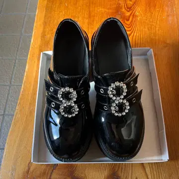 bubbles 더블 버클 통굽 신발 사이즈 40 13cm