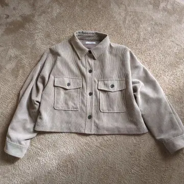 거의 새상품 JEANASIS 베이지 코듀로이 크롭 자켓