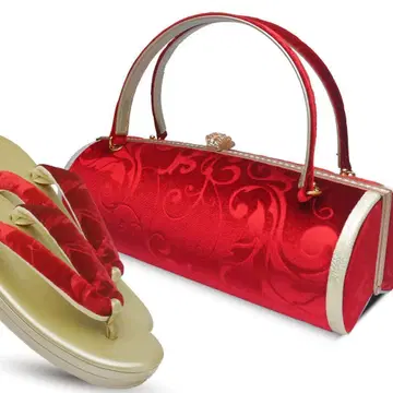 조리 백 세트 후리소데 성인식 벨벳 빨간색 레드 uzouri55R