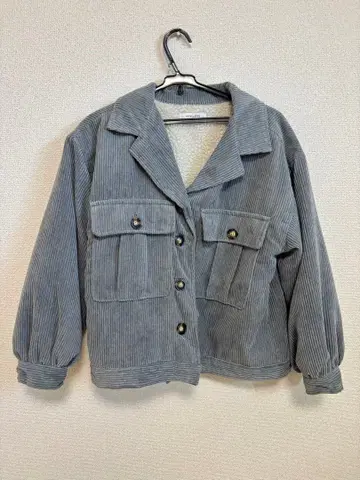 블루 그레이 코듀로이 자켓