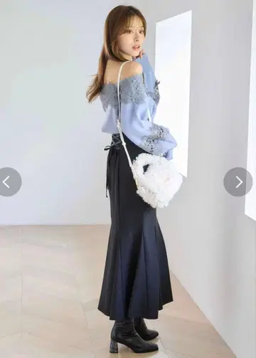 머큐리 듀오 백 레이스업 스트레치 머메이드 스커트