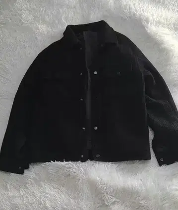 블랙 코듀로이 데님 자켓