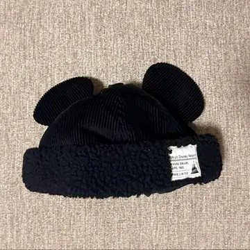 디즈니 팬캡 코듀로이 보아 블랙 54cm