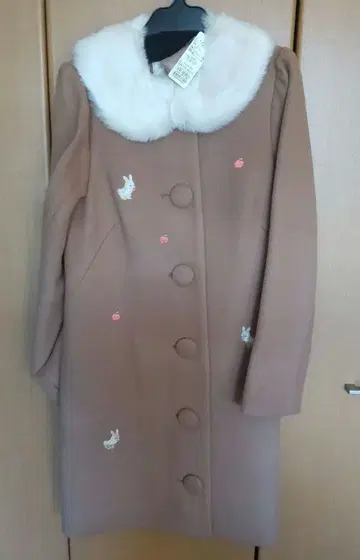 프랑슈리페 토끼와 사과 자수 코트 셰리라파 택 포함 미사용품