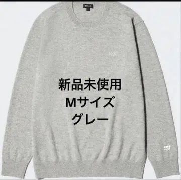 유니클로 KAWS 카우스 그레이 캐시미어 크루넥 스웨터