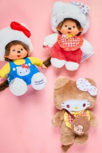 몬치치 키티 봉제 인형 산리오 콜라보 세키구치 3종류