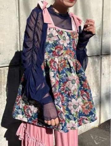 poppy tokyo 고블랑 리본 튜닉 핑크 아사기니뇨