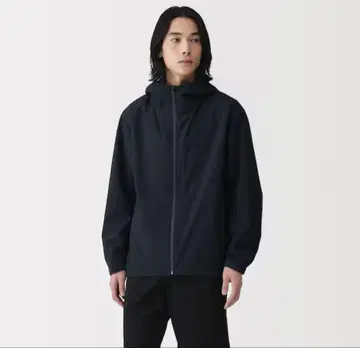 택 포함 새상품 MUJI 무인양품 투습 발수 후드 자켓 L 다크 네이비
