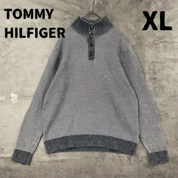 타미힐피거 니트 네이비 헨리넥 구제 의류 풀오버 [ 7948 ]