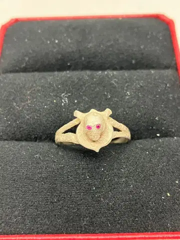 1939's~ 독일 국방군 육군 적안 해골 반지 실버 장교용 835 각인