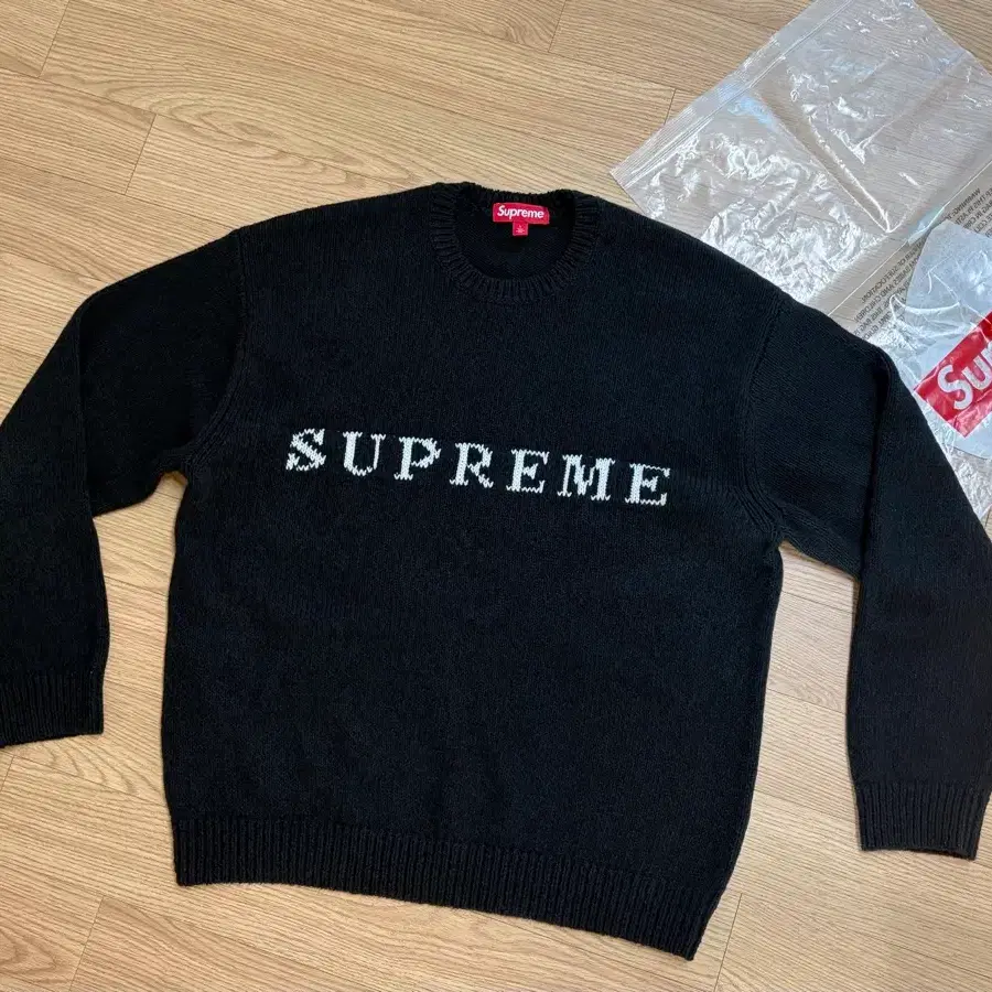 Supreme 25ss Contrast Logo Sweatshirt Black L #슈프림
