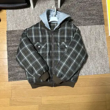 ADAMASTE 집업 후디 체크 블루종