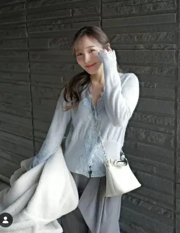 실물 사진 게재 즉완 Aimeine 시어 모헤어 레이스 가디건