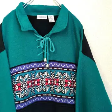 빈티지 구제 의류 니트 맨투맨 나이스 디자인 노르딕 무늬 빅 루즈