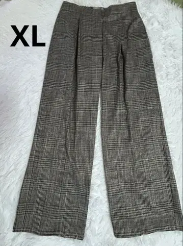 theory luxe 체크 무늬 와이드 팬츠 그레이 42