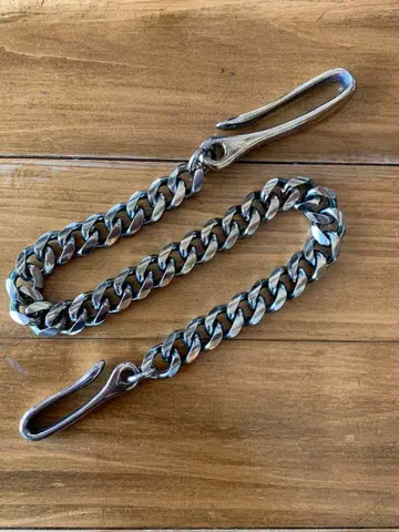 은 두께 지갑 체인 45cm 양쪽 후크 대소 훈증 가공